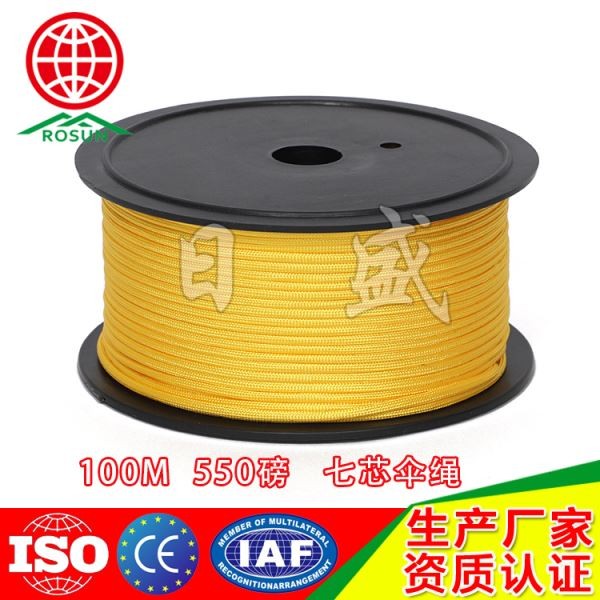 平顶山100M 卷轴包装006系七芯伞绳金黄色01003