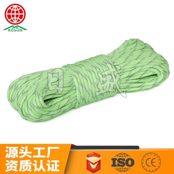 孝感夜光加反光七芯伞绳-中绿色